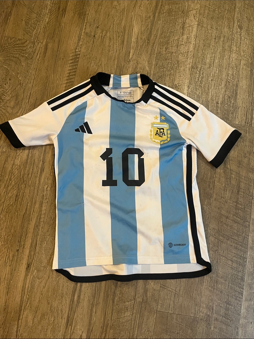 adidas Kids Argentina Soccer Jersey - Light Blue & White